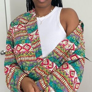 Vintage colorful 90s long sleeve button down